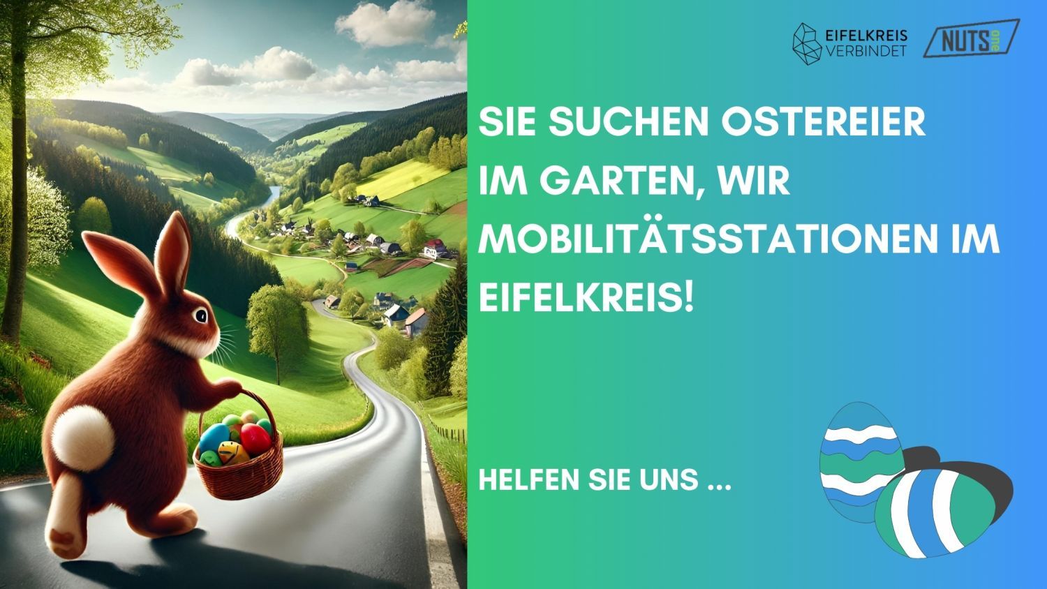 Sie suchen ostereier im garten, wir mobilitätsstationen im eifelkreis helfen sie uns ... (Kalender) - Mobilitätsworkshops - Titelbild Kreisnachrichten