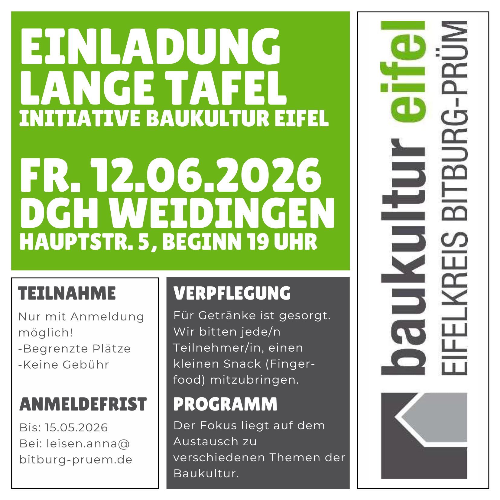 Einladung Lange Tafel 19 Uhr - 1