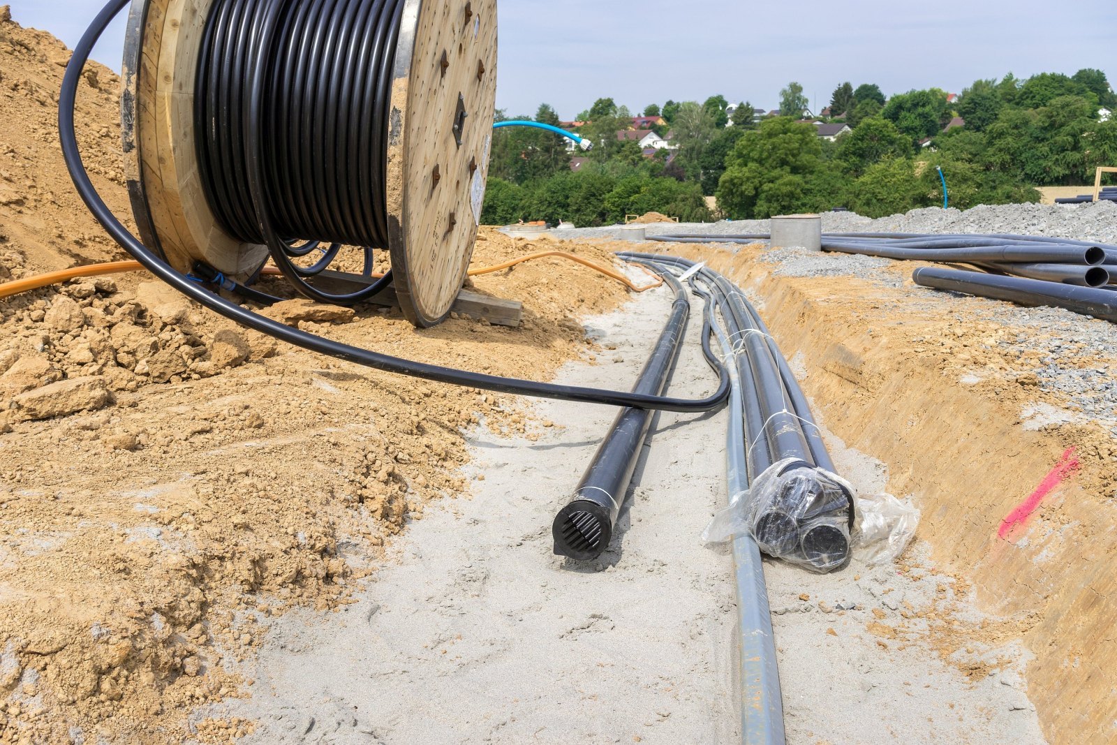Kabelgraben im Neubaugebiet